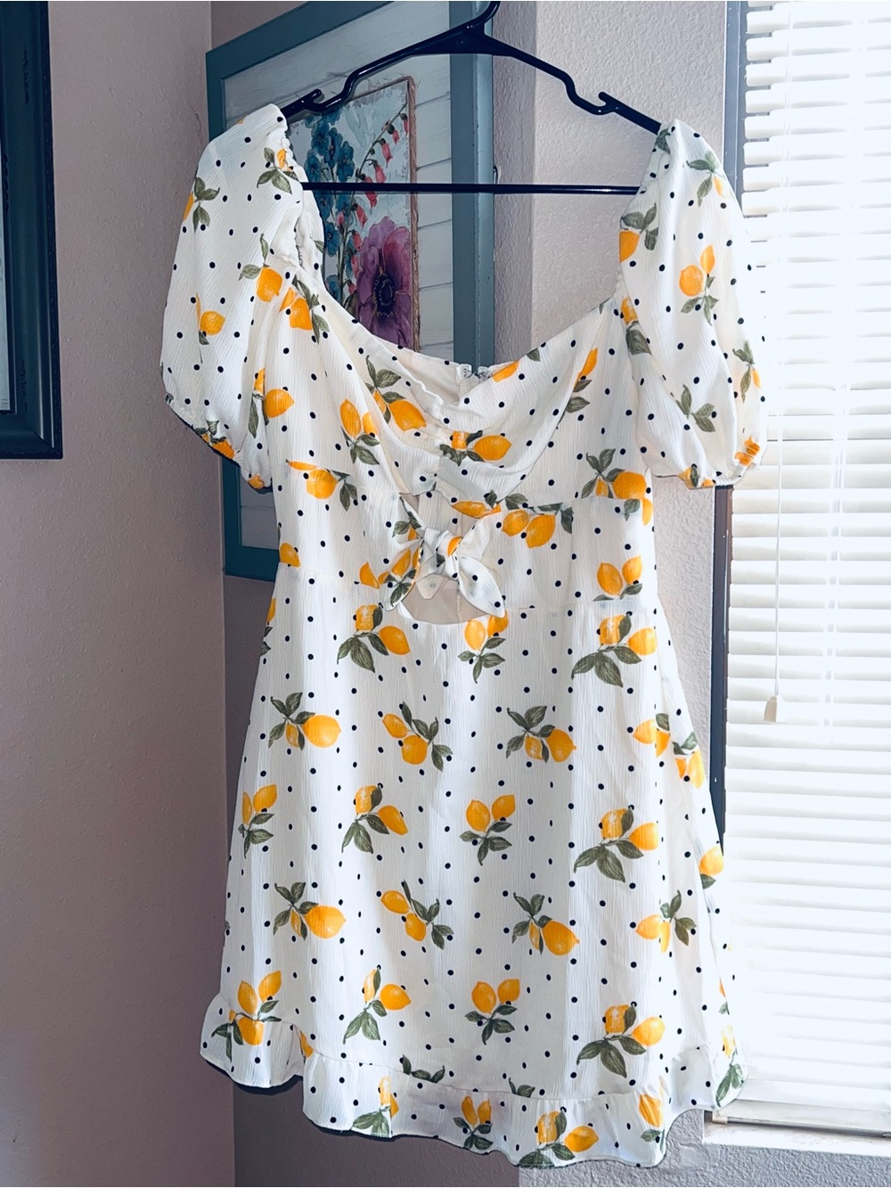 City Studio White Mini Dress with Yellow Lemon Print NWT Size 9 - Picture 4 of 9